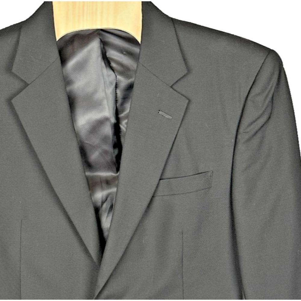 Jos A Bank Blazer Mens 42R Black 100 Wool Two Button Notch Lapel Sport Coat